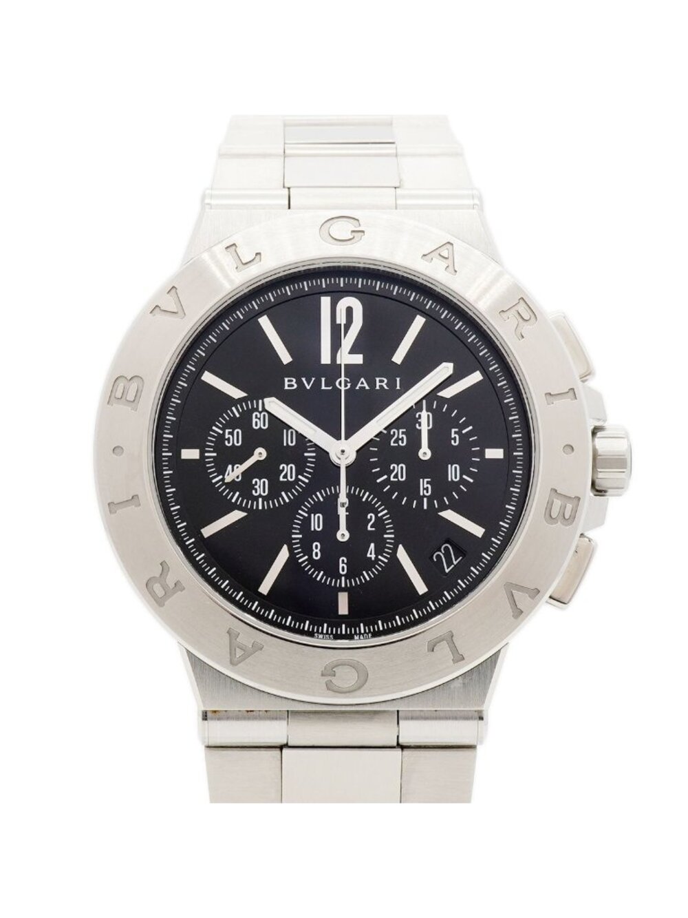 Bvlgari Diagono Velocissimo Chronograph Black Dial Watch